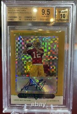 2005 Aaron Rodgers Topps Chrome Gold Auto Xfractor Refractor /399 Bgs 9.5 10 Rc