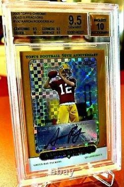 2005 Aaron Rodgers Topps Chrome Gold Auto Xfractor Refractor /399 Bgs 9.5 10 Rc