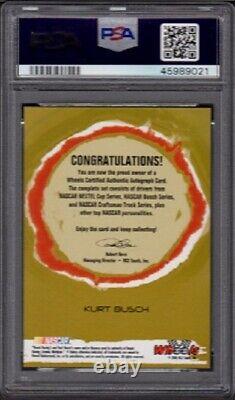2006 Kurt Busch Wheels High Gear NASCAR Racing Autograph Graded PSA 10 Gem Mint