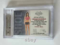 2012 Benchwarmer STACIE HALL Signed AUTOGRAPHED High Heel Shoe 3/5 AUTO 10 BGS 9