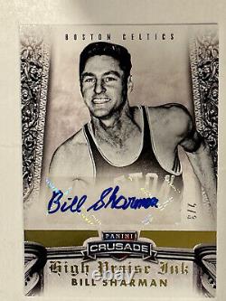 2013-14 Panini Crusade High Praise Ink Bill Sharman Gold #20 auto/3