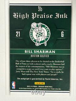 2013-14 Panini Crusade High Praise Ink Bill Sharman Gold #20 auto/3