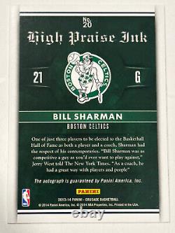 2013-14 Panini Crusade High Praise Ink Bill Sharman Gold #20 auto/3