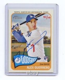 2014 Topps Heritage High Number Red/Blue Ink Autograph Alex Guerrero 01/10 (RC)