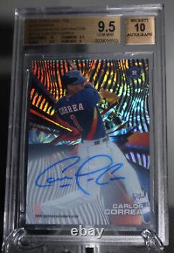 2015 Topps Carlos Correa Rookie On-Card Auto #1/1 High Tek RC BGS 9.5 Giants MLB