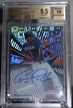 2015 Topps Carlos Correa Rookie On-Card Auto #1/1 High Tek RC BGS 9.5 Giants MLB