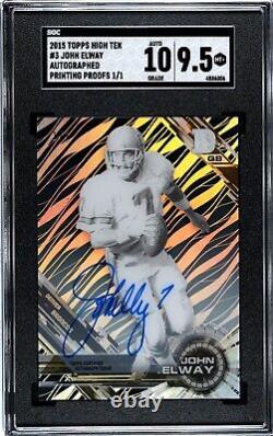 2015 Topps High Tek John Elway #3 Autograph Printing Proof 1/1 SGC 9.5 Auto 10