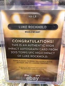 2015 Topps UFC High Impact #HALR Luke Rockhold Autographed