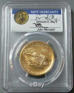 2015 W GOLD MERCANTI MOY SIGNED PCGS MS 70 $100 HIGH RELIEF 1oz AMERICAN LIBERTY