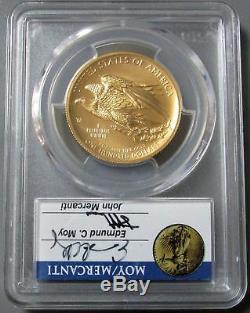 2015 W GOLD MERCANTI MOY SIGNED PCGS MS 70 $100 HIGH RELIEF 1oz AMERICAN LIBERTY