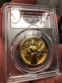 2015 W MS70 First Strike $100 Gold Liberty High Relief PCGS Edmund c Moy Signed