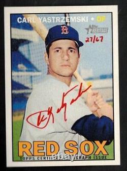 2016 Heritage High Real One Autograph Carl Yastrzemski Red Sox 12/67 Red Ink