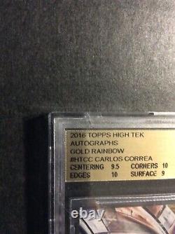 2016 Topps High Tek GOLD Carlos Correa 50/50 #HTCC BGS 9.5 GEM MINT AUTO 10