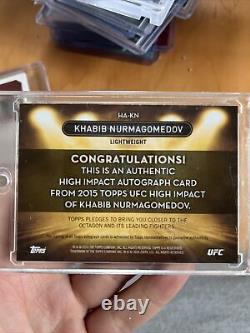 2016 Topps UFC High Impact Autograph Card HA-KN Khabib Nurmagomedov Prizm Auto