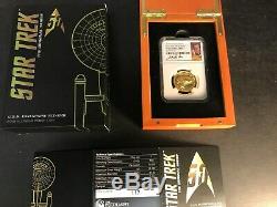 2016 Tuvalu $100 1 Oz Proof Gold Star Trek High Relief Ngc Pf70 Shatner Signed