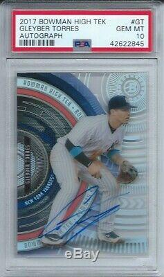 2017 Bowman High Tek AUTOGRAPHS #GT, GLEYBER TORRES, PSA 10 GEM, AUTO, RC, L@@K