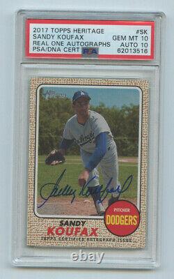 2017 Topps Heritage High Number Blue Autograph Sandy Koufax Gem Mt 10 Pop 1