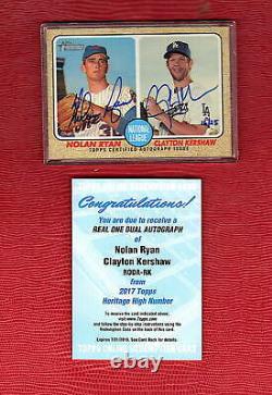 2017 Topps Heritage High Number Real One Dual Auto Ryan & Kershaw Ssp 16/25