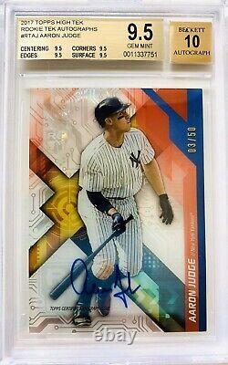 2017 Topps High Tek Aaron Judge RC Autograph #3/50 BGS 9.5/10 True 9.5 Beauty