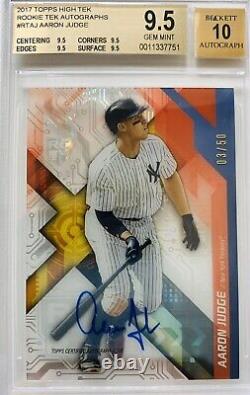 2017 Topps High Tek Aaron Judge RC Autograph #3/50 BGS 9.5/10 True 9.5 Beauty