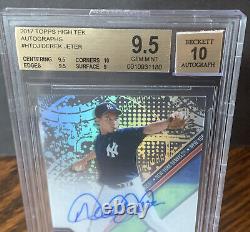 2017 Topps High Tek Derek Jeter BGS 10 Auto Gem Mint On Card Yankees Signed Hof