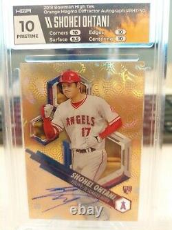 2018 BOWMAN HIGH TEK ORANGE Shohei Ohtani On Card Auto! RC HGA 10 PRISTINE! 7/25