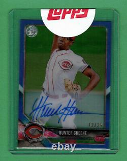 2018 Bowman High Tek Hunter Greene Auto Ocean Blue Parallel 12/25 Reds