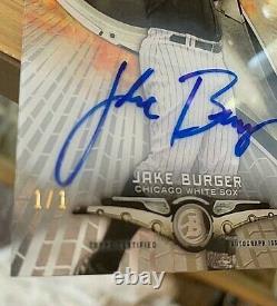 2018 Bowman High Tek JAKE BURGER 1/1 AUTO Black Superfractor RC White Sox