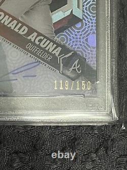 2018 Bowman High Tek Ronald Acuna Jr. RC Auto 119/150 Purple Rookie PSA 9