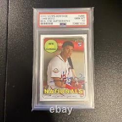 2018 Heritage High Number Juan Soto Real One Blue Ink Rookie Auto PSA 10 #JSO