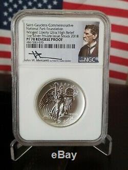 2018 Rev Pr St-gaudens Ultra High Relief Winged Liberty Ngc Pf70 Mercanti Signed