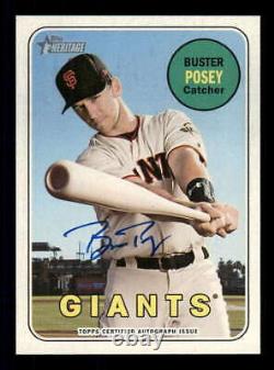 2018 Topps Heritage High Real One Autograph/Auto BP Buster Posey Giants Blue Ink