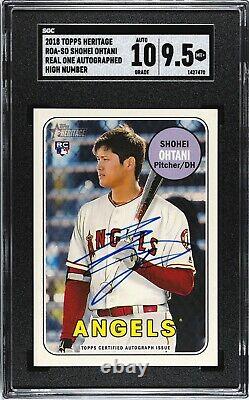 2018 Topps Heritage Shohei Ohtani RC Auto SP High Number Rookie Variation MINT