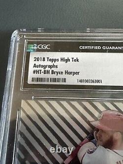 2018 Topps High Tek Autographs #HT-BH Bryce Harper CGC Near Mint 7.5/ Auto 10