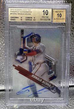 2018 Topps High Tek Ronald Acuna JR Rookie Auto BGS 10 / 10 Gem RC 1/1