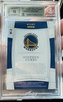 2019-20 National Treasures Stephen Curry 7/25 BGS 9 with 10 AUTO HIGH END