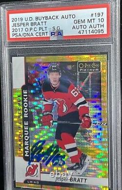 2019 BUYBACKS OPC Jesper Bratt AUTO #/2 PSA 10 RC PLATINUM SEISMIC GOLD #33/50