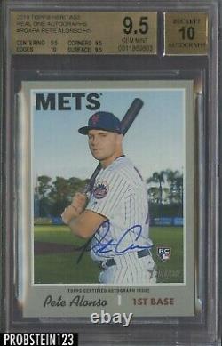 2019 Topps Heritage Real One HIGH# Pete Alonso Mets RC AUTO BGS 9.5 with 10