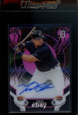 2019 Topps High Tek Miguel Cabrera On Card Auto #hta-mc Pink 59/75 Tigers