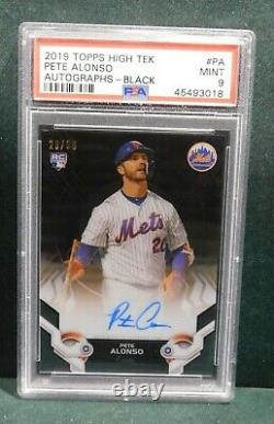 2019 Topps High Tek RC Pete Alonso Autographs BLACK #PA MINT 9