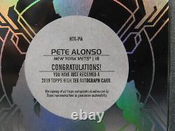 2019 Topps High Tek RC Pete Alonso Autographs BLACK #PA MINT 9