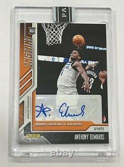 2020-21 PANINI NBA ANTHONY EDWARDS Rc ROOKIE SIGNED CAREER HIGH 34 #5/10