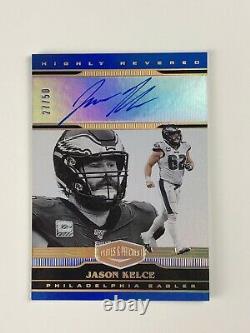 2020 Panini Plates & Patches Jason Kelce Highly Revered Auto Blue /50 Eagles
