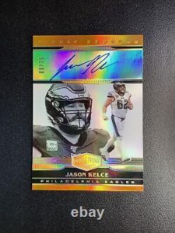 2020 Panini Plates and Patches Highly Revered Orange #JE Jason Kelce Auto /75