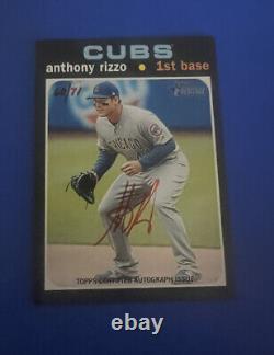 2020 TOPPS HERITAGE ANTHONY RIZZO REAL ONE RED INK AUTO #ed /71 YANKEES CUBS