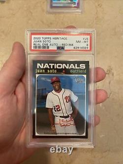 2020 Topps Heritage Baseball High Number Juan Soto Real One Red Ink Auto 37/71