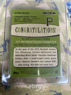 2020 Topps Heritage High Number STEVE BLASS Auto /71 World Series Champs 18,766
