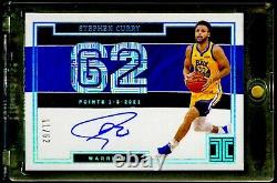 2021-22 Stephen Curry Impeccable Prizm Numbers Auto /62 Career High Points Holo