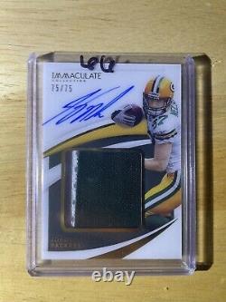 2021 Panini Immaculate #PPA-JN Jordy Nelson Premium Patch Autographs #/75