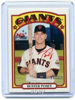 2021 Topps Heritage High Buster Posey Real One Special Ed. Red Auto Autograph